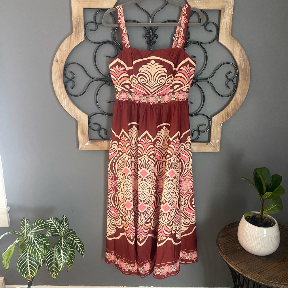 NWOT Vici Brown and Pink Maxi Dress